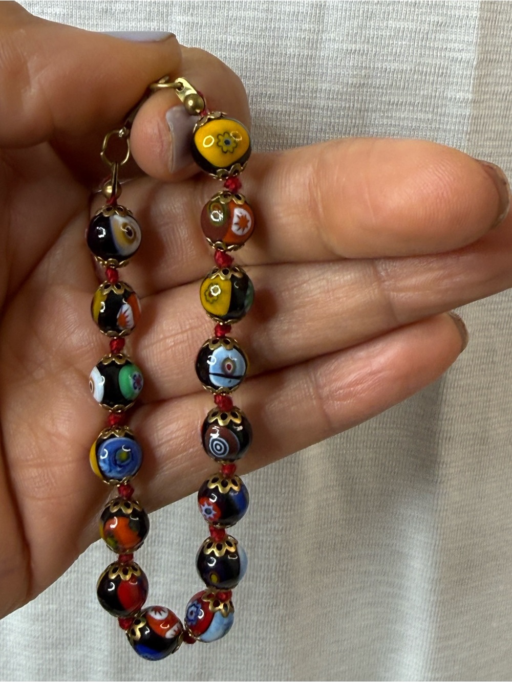 Authentic Italian “Millefiori” Colorful Crystal Beaded Bracelet